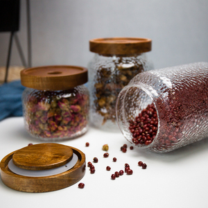 Contenitori in Vetro Borosilicato per Alimenti, Barattoli <span class=keywords><strong>Weck</strong></span> con Coperchi in Legno, Accessori per Casa e Cucina - Product Image 4