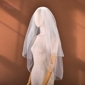 Voile de mariée minimaliste Youlapan V15 avec peigne à cheveux en métal de haute qualité, adapté aux mariages et aux occasions festives - Product Image 6