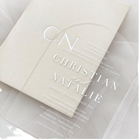 Carte d'invitation de mariage en acrylique avec logo personnalisé, impression UV personnalisée OEM, cartes d'invitation personnalisées