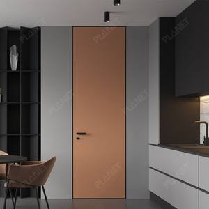 Precio más bajo Interior de madera sin marco Puerta interior silenciosa Puertas de madera maciza invisibles secretas sin marco para <span class=keywords><strong>mi</strong></span> casa - Product Image 6