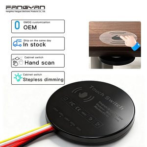 מתג חיישן אור לארון עם עמעום מגע, LED בצבע יחיד או שלושה צבעים, <span class=keywords><strong>DC</strong></span> 12-24V 5A, להתקנה מתחת ללוח - Product Image 1