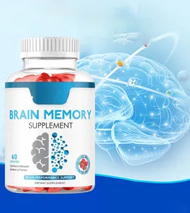 Etiqueta privada Natural Brain Support Booster Suplementos nootrópicos Gummy Soft Candy Maximum Focus Memory Brain Gummies