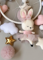 Ballerine lapin mobile bébé fille ballerine mobile pépinière décor fait à la main feutre berceau mobile ballerine bébé douche cadeau