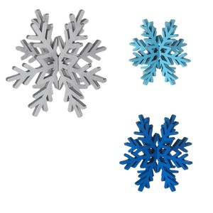 Décorations de flocons de neige 3D DAMAI pour Noël, centres de table en bois blancs en forme de flocons de neige pour Noël, décorations de pays des merveilles hivernales - Product Image 2