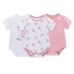 Prezzo all'ingrosso Miracle Baby boy pagliaccetti 3 pack 100% cotone new born baby clothing set 0-3 mesi vestiti della neonata 12 mesi