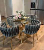 Chaises de salle à manger en velours de luxe classiques modernes en gros d'usine, meubles de salle à manger, fauteuils de restaurant, meubles d'hôtel