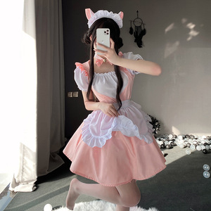 Venta caliente Sweet Lolita Pink Maid Dress Pink Soft Gir Maid Dress Kawaii Cosplay <span class=keywords><strong>Comic</strong></span> Costume Sets Mujeres - Product Image 1