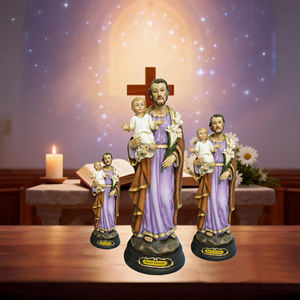 Statue personnalisée en résine faite à la main, représentant Saint Joseph et l'Enfant Jésus, pour scènes <span class=keywords><strong>de</strong></span> Nativité <span class=keywords><strong>de</strong></span> Noël - Product Image 5