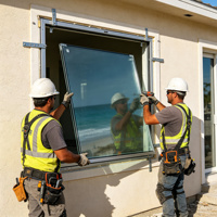 Thermisch Getrenntes Aluminium Modernes Hurrikan-Beständiges Fenster Doppelt Verglastes Laminiertes Glas Miami-Dade-Zertifiziert für Amerikanische Küstenhäuser