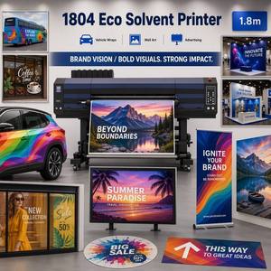 เครื่องพิมพ์ภาพถ่ายแบบ Eco Solvent ขนาด 1.8 เมตร 4 หัวพิมพ์ สำหรับงานพิมพ์ขนาดใหญ่แบบม้วนต่อม้วน ราคาขายส่งจากผู้ผลิต - Product Image 1