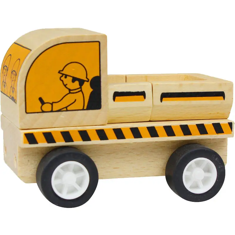 ร้อนขายไม้ก่อสร้างรถบรรทุกรถเด็กของขวัญของเล่นรถรุ่นรถไม้ของเล่น