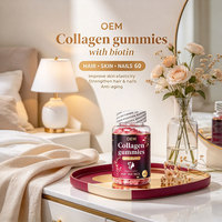 Gummies au collagène avec biotine, améliore l'élasticité de la peau, soutient les cheveux et les ongles, 60 unités, OEM/ODM
