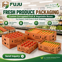 FUJU High-End Ecologische, Robuuste Golfkartonnen dozen op maat, met logo-druk voor landbouw/fruit/groenten