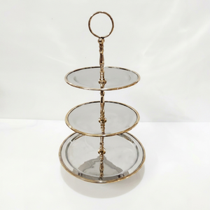 Support à gâteau à 3 niveaux en acier inoxydable, plateau de service multi-étages pour pâtisseries, décoration de fête - Product Image 1