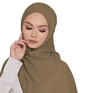 Высококачественные 132 Цвета традиционные мусульманские аксессуары модные однотонные JIjbab 75*180 см исламский шифоновый шарф хиджаб