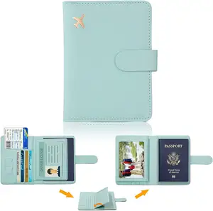 Модный многослойный держатель для кредитных карт, однотонный Держатель для паспорта из искусственной кожи