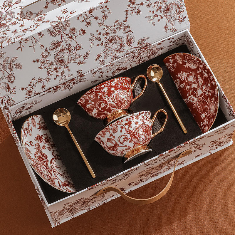 Rose Garden 2 cups 2 dishes 2 spoons gift box