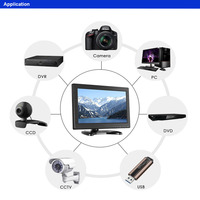 11.6 pouces 1366x768 écran LCD coque en plastique moniteur de bureau avec HD VGA BNC AV Interface USB pour CCTV voiture DVR Microscope caméra
