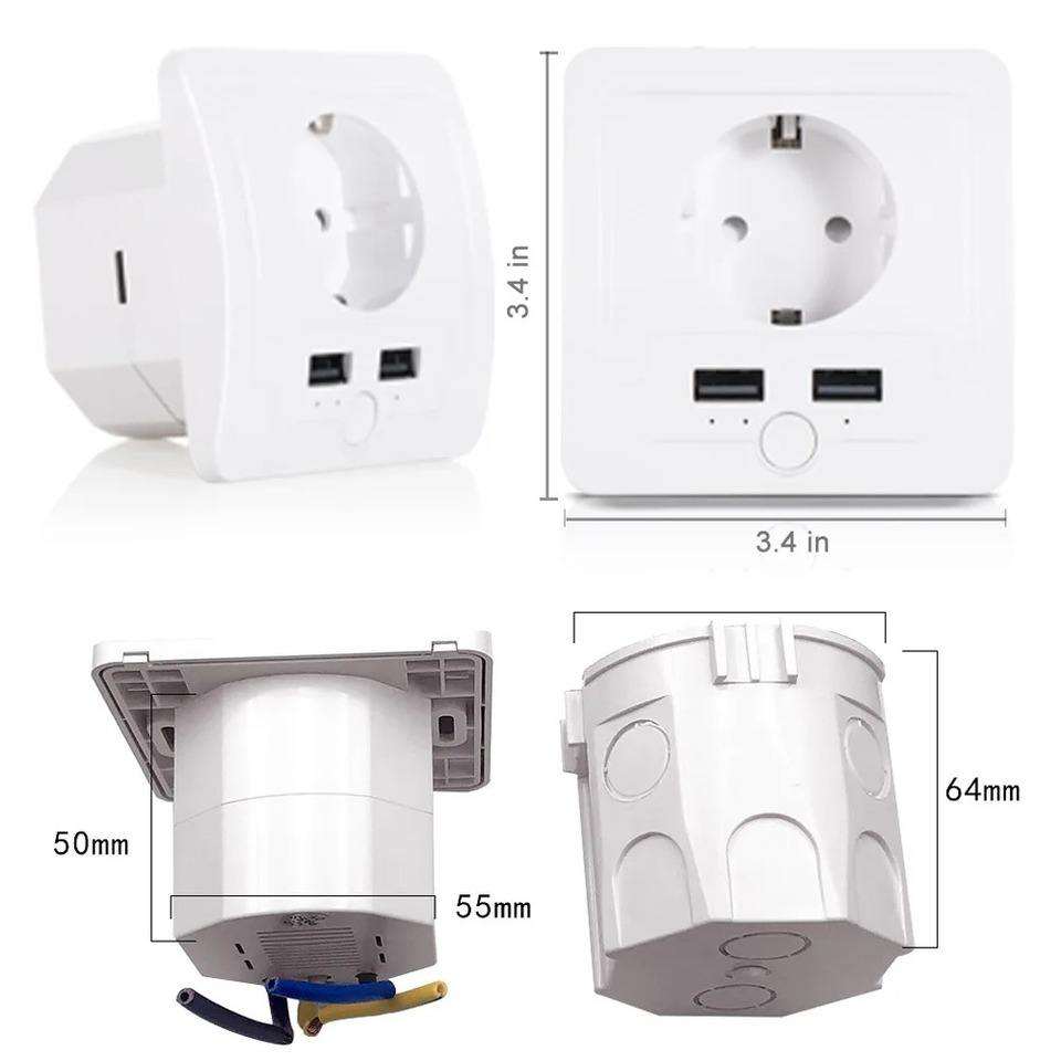 HONPNK European Wi-Fi Wall Socket Voice Remote Control Timed On/Off Function and Graffiti Style Smart Wall Socket
