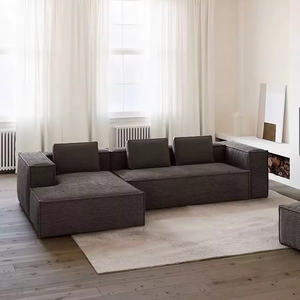 Wabi-Sabi Style 7-Shaped L-Shaped Modular <strong>Sofa</strong> Set Compression Corner <strong>Sofa</strong> for <strong>Small</strong> Apartments Villas Straight Fabric Living - Product Image 4