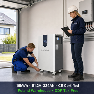Batterie LiFePO4 de qualité industrielle 16 kWh 51,2 V 324 Ah certifiée CE, double installation, entrepôt Pologne, stockage solaire - Product Image 1