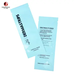 Custom 3 Side Seal Flat Pouch Foil Lined Disposable Sample Cosmetic Chocolate Protein Bar Packaging Sachet