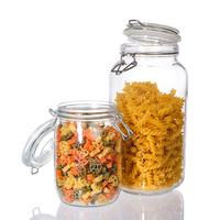 Küchen-Glasbehälter 500ml 750ml 1l mit Clipverschluss, Luftdichter Vorratsbehälter für Nüsse und Lebensmittel mit Dichtungsdeckel