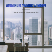 Fenêtre à auvent en aluminium, style américain, design européen, noire, moderne, pour la rénovation intérieure des maisons, des hôtels et des halls.