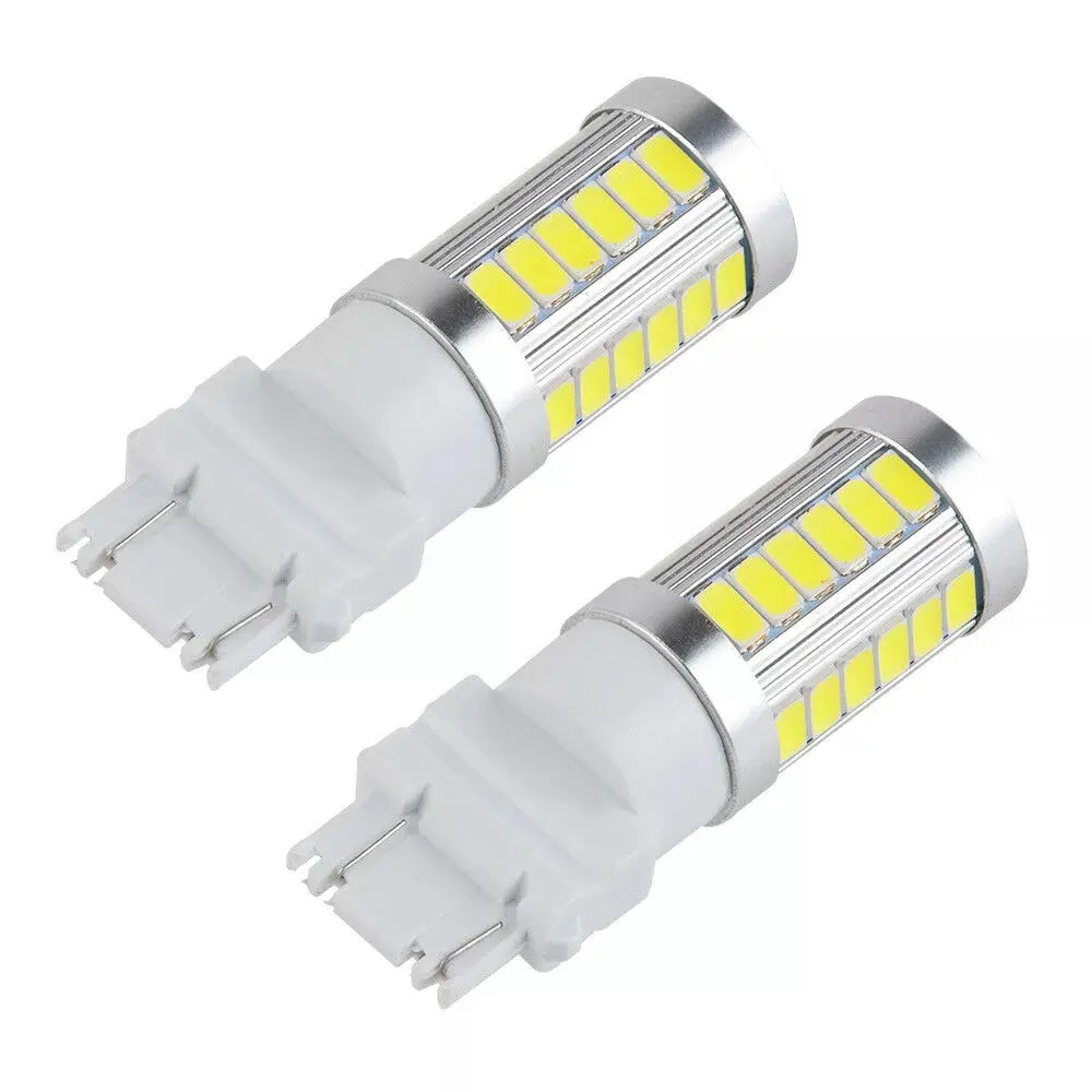 Bevinsee 2x Tail Lamp 12V 6000K 3157 33 SMD LED Car Turn Signal Reverse Back Light Bulbs