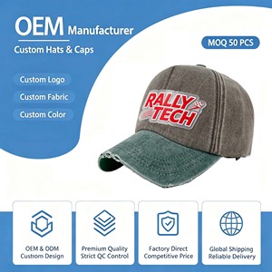 Casquette de baseball 5 panneaux en coton 100% OEM, imperméable, ajustable, pour hommes et femmes, avec logo brodé en relief, personnalisable et élégante - Product Image 1