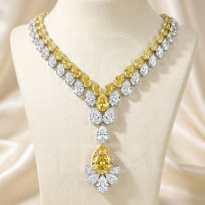 Conjunto de Collar y Pendientes de Oro 18K Personalizado con Moissanita VVS, Cadena de Plata 925 con Diamantes de Moissanita Cultivados en Laboratorio, Joyería para Mujer - Product Image 2