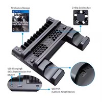 Base de charge double verticale 2 en 1 pour console PS4 Slim Pro, refroidissement et station de charge double pour manettes TP4-19076