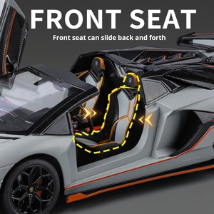 Coche de Juguete de Aleación Fundida a Presión HMB <span class=keywords><strong>Svj63</strong></span>, Modelo de Coche Deportivo, Regalo para Niños con Efectos de Luz y Sonido de Alta Calidad, Escala 1:24, con Función de Retroceso - Product Image 6