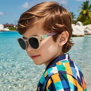 Lunettes de soleil polarisées rondes pour enfants, monture TR90 colorée, protection UV400, personnalisables avec logo, collection mode 2025 pour garçons et filles - Product Image 3