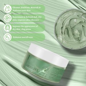 Masque d'argile au thé vert de marque privée hydrater la peau nettoyant minimiser les pores contrôle huile anti-imperfections points noirs acné masque facial - Product Image 3