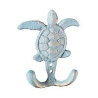 Double crochet de tortue de mer en fonte Bronze Antique
