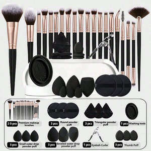 Juego <span class=keywords><strong>de</strong></span> 20 <span class=keywords><strong>Brochas</strong></span> <span class=keywords><strong>de</strong></span> <span class=keywords><strong>Maquillaje</strong></span> Profesionales Grandes <span class=keywords><strong>para</strong></span> Limpieza Facial, Sombras <span class=keywords><strong>de</strong></span> Ojos, Rubor, Delineador <span class=keywords><strong>de</strong></span> Ojos y Lápiz <span class=keywords><strong>de</strong></span> Cejas - Product Image 2
