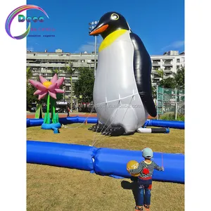 Pinguim inflável gigante para decoração ao ar livre