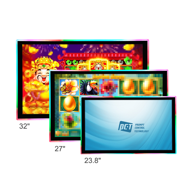 Rigid High Quality Las Vegas Metal Skill Game Machine 32 Inch Edge Dual Line LED Framed Touchscreen Monitors for Gaming Machine