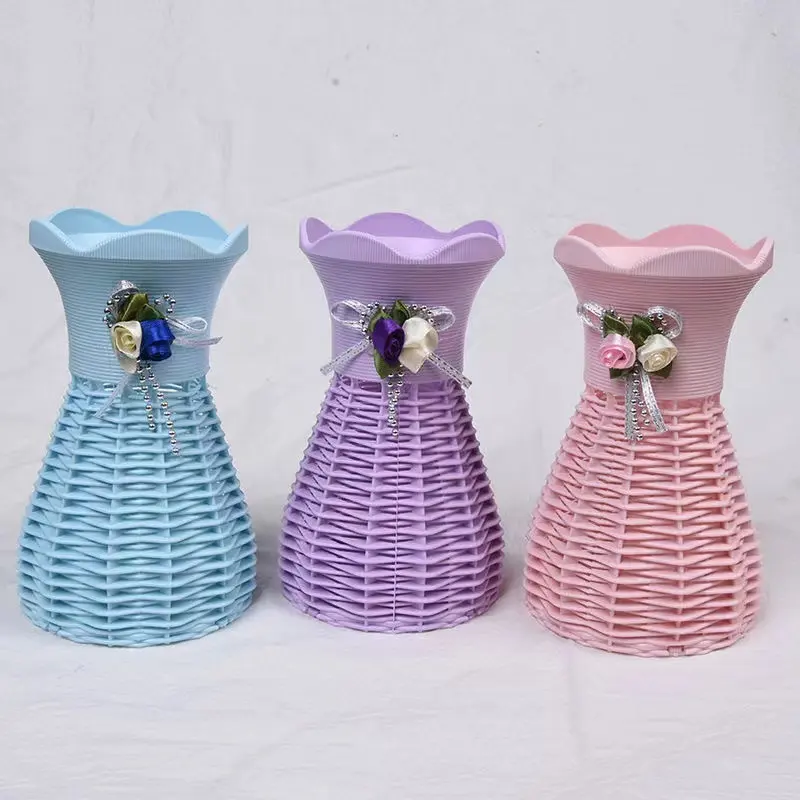 Новая сухая Цветочная домашняя декоративная маленькая свежая креативная ваза из искусственного ротанга