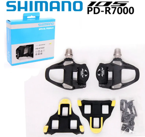 Pedales de Carretera <span class=keywords><strong>SHIMANO</strong></span> <span class=keywords><strong>105</strong></span> R7000 Pro para Bicicleta de Carretera - Diseño de Una Sola Cara con Juego de Placas SH11 - Product Image 1
