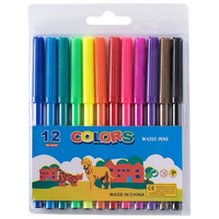 Lot de marqueurs feutres fins 6 couleurs classiques pour enfants – Idéal pour l'écriture, le dessin et la coloration à l'école et en classe