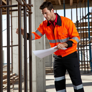 Ensemble de combinaisons d'été en pur coton Uniforme réfléchissant personnalisé Shipyard <span class=keywords><strong>Harbor</strong></span> Labour protection Suit Work Wear - Product Image 5