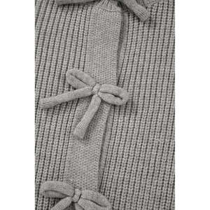 Cárdigan de Punto Acanalado Rojo Intenso con Lazo y Botones Delanteros para Mujer, Venta al por Mayor, Almacén en EE. UU., Dear-Lover - Product Image 4