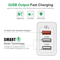 Adaptateur de voyage universel 3 en 1, pack de 3 prises multi-AU/US, adaptateur série USB 3/4 ports