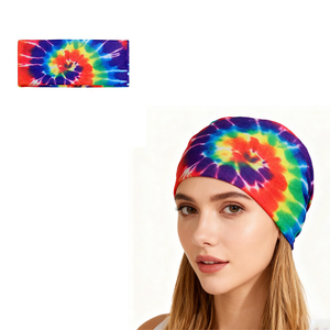 PESENAR 1960s Style arc-en-ciel Tie Dye bandeau pour rétro Hippie Costume accessoire de fête - Product Image 1