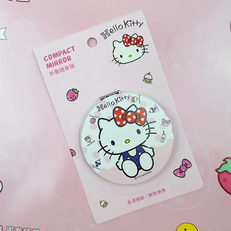 Creative sanrio specchio kawaii ciao Kitty Kuromi mia melodia all'ingrosso regali per studenti mini portatile cannella cane specchio per il trucco