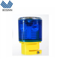 Lampe de signalisation clignotante d'avertissement pour grue à tour, bleue, à énergie solaire, avec alarme sonore, pour la sécurité des connexions de manchons de commande