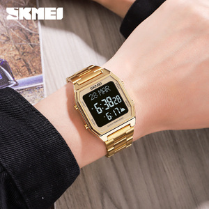 Islam utiliser horloge montre numérique luxe mode hommes montres or acier inoxydable nouvelle LED montre électronique en gros <span class=keywords><strong>SKMEI</strong></span> <span class=keywords><strong>1763</strong></span> - Product Image 6