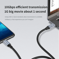 Cable de Alimentación USB C a USB C de Alta Calidad 5A, Cable de Datos Trenzado de Nailon TIPO C 3.1, Cable de Transmisión de Datos 4K HD
